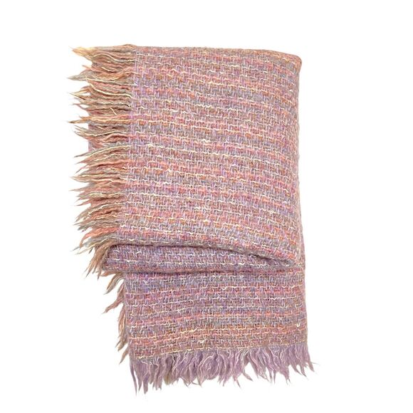 Tapestries Ireland Ltd.  Hand Woven Blanket Wool Purple Pink Size 64” X 46” Rare - Picture 2 of 12